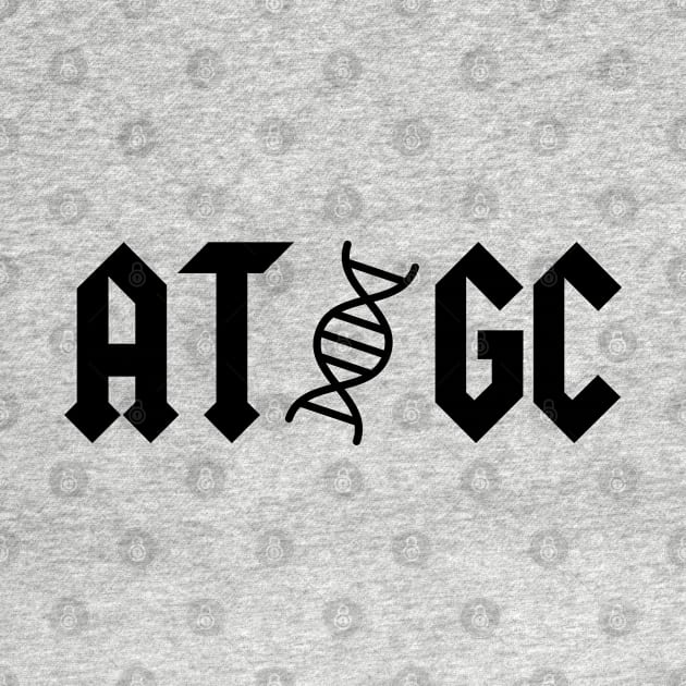 AT GC AC/DC Molecular Biology genetic code black by labstud